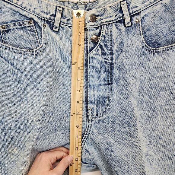 Vtg 80s Gitano Acid Stone Wash Mom Jeans Size 16 Short 28" High Waist Tapered - Picture 14 of 16